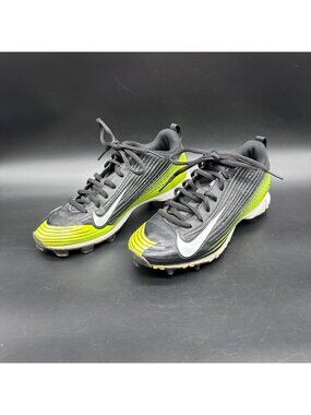 Nike Vapor Baseball Cleats Black Neon Yellow Size 5Y Youth Sports Turf Shoes